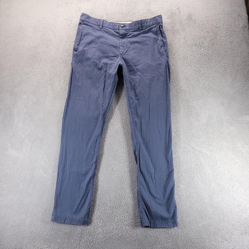 Faherty Pants Mens 36x30 Blue Slim Chino Stretch Casual Office Travel Work